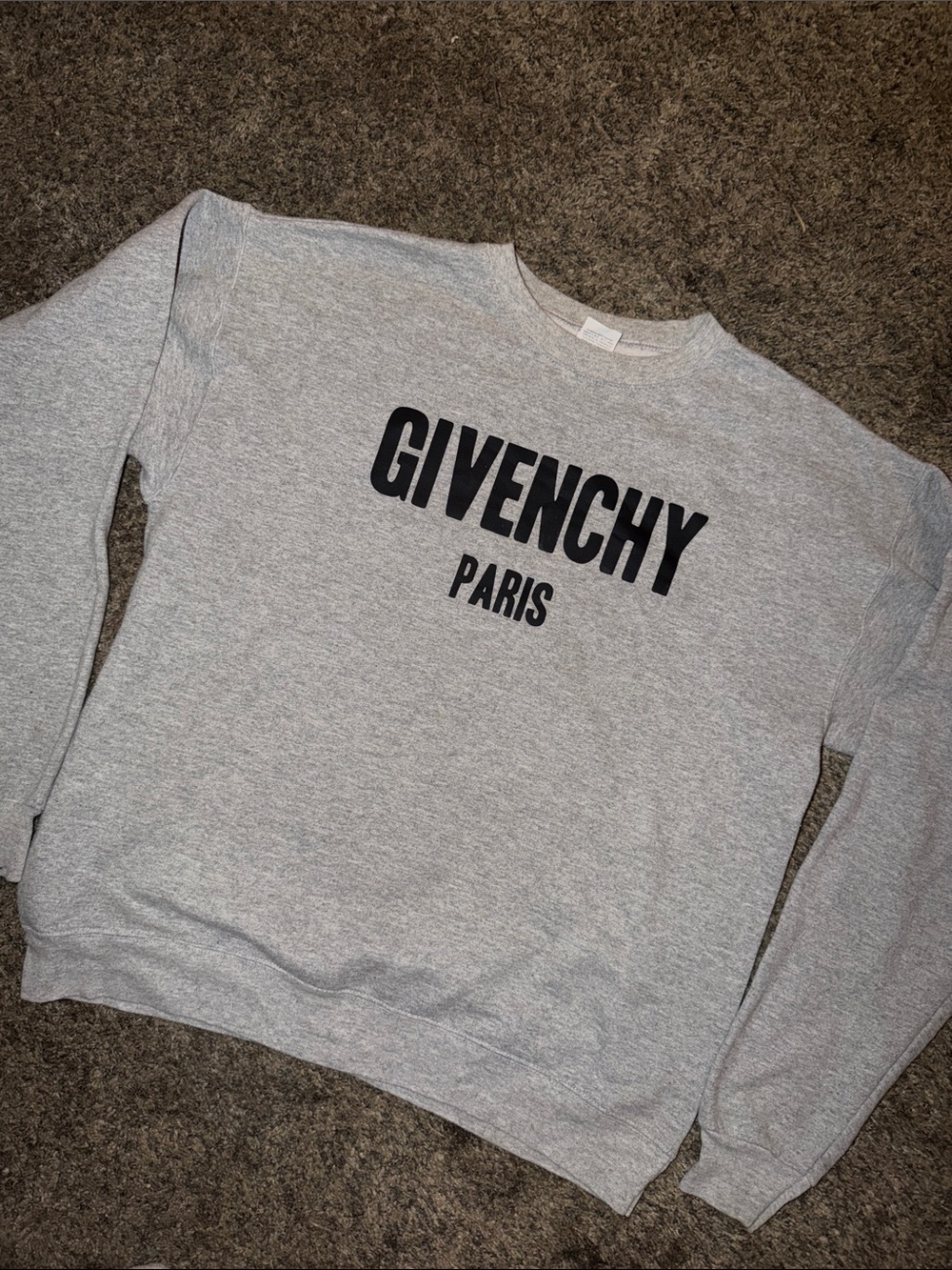 “Givenchy” Gray Crewneck Sweatshirt with Black Logo